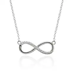 Une image de Le cadeau idéal pour votre petite amie : le collier Infinité Namana en Argent Massif 925 serti de zircons