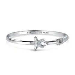 Une image de Offrez à votre petite amie un bracelet jonc Étoile Nautique Personnalisé Tropical Plage