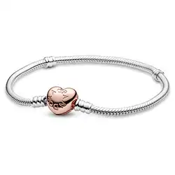 Une image de Le Bracelet Pandora 580719-19 Femme Coeur Argent Rose, le cadeau idéal pour une petite amie aventurière et fan de mode