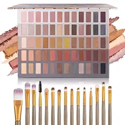Une image de Palette de fards à paupières UCANBE Pro 60 nuances + 15 pinceaux de maquillage : le cadeau idéal pour une passionnée de beauté