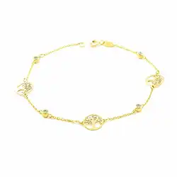 Une image de Un Bracelet en or arbre de vie ajouré et zircones (9 carats) pour votre petite amie spirituelle et aventureuse